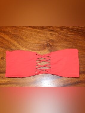 San Lorenzo Coral Crisscross strapless XS